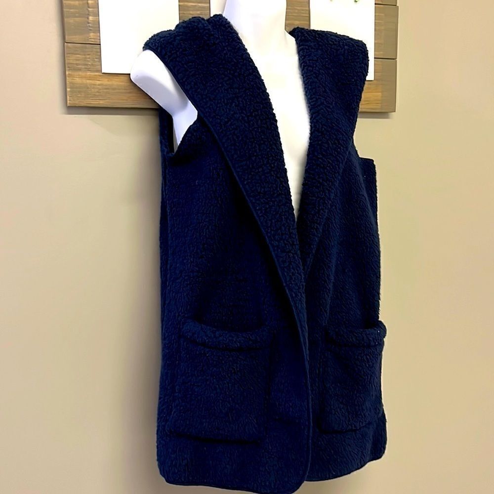 Zenana Navy Teddy Bear Vest- Medium